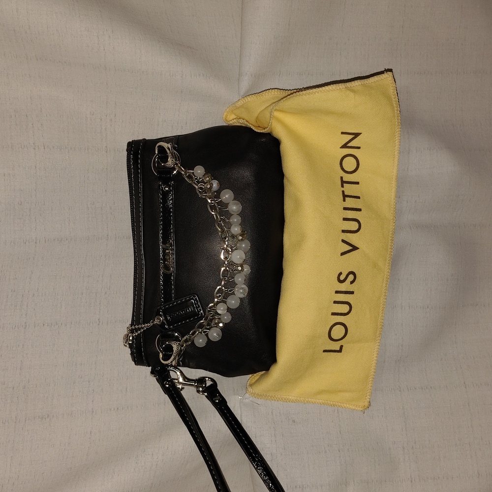 Coach Black Wristlet Clutch w Tag,Jewelry,LV/Dust Bag & Purse Pillow NWOT